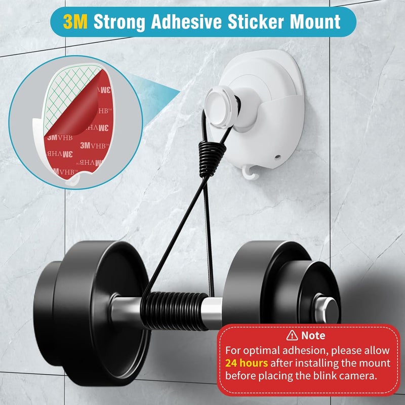 ibada Blink Wall Mount 3 Pack for Outdoor/Mini/Mini 2/Indoor Cameras, No Drill, Strong Adhesive, Damage-Free, Easy to Install (White) - Image 3